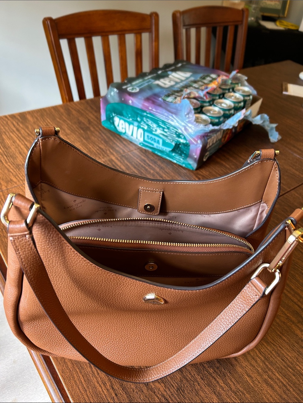kate spade Brown Pebbled Leather Shoulder Hobo - Picture 5 of 13
